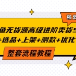 闲鱼无货源高级进阶卖货5.0，养号+选品+上架+测款+优化+出单整套流程教程