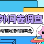 外面收费1998的国外问卷挂机答题项目 号称单窗口一天10美金(永久脚本+教程)