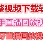 快手直播回放视频/虎牙直播回放视频完整下载(电脑软件+视频教程)