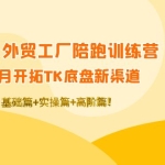 TikTok外贸工厂陪跑训练营:一个月开拓TK底盘新渠道 基础+实操+高阶篇!