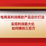 电商高利润爆款产品定价打法：实现利润最大化 如何赚到三百万