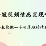 抖音短视频情感变现项目：手把手教您做一个可落地的情感账号
