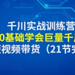 千川实战训练营：带你0基础学会巨量千川投放，助力短视频带货