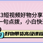 2023短视频好物分享带货，好物带货高级课程，轻松一句点拨，小白快速上手