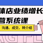 实体店业绩增长运营系统课，拓客、沟通、成交、转介绍!