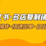 小红书·多店复制铺货课，批量操作·快速出单·日出百单（更新2023年2月）