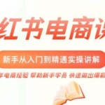 小红书电商新手入门到精通实操课，从入门到精通做爆款笔记，开店运营
