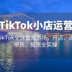TikTok小店运营 抢占TikTok全球蓝海市场，开店、运营、带货、投流全实操